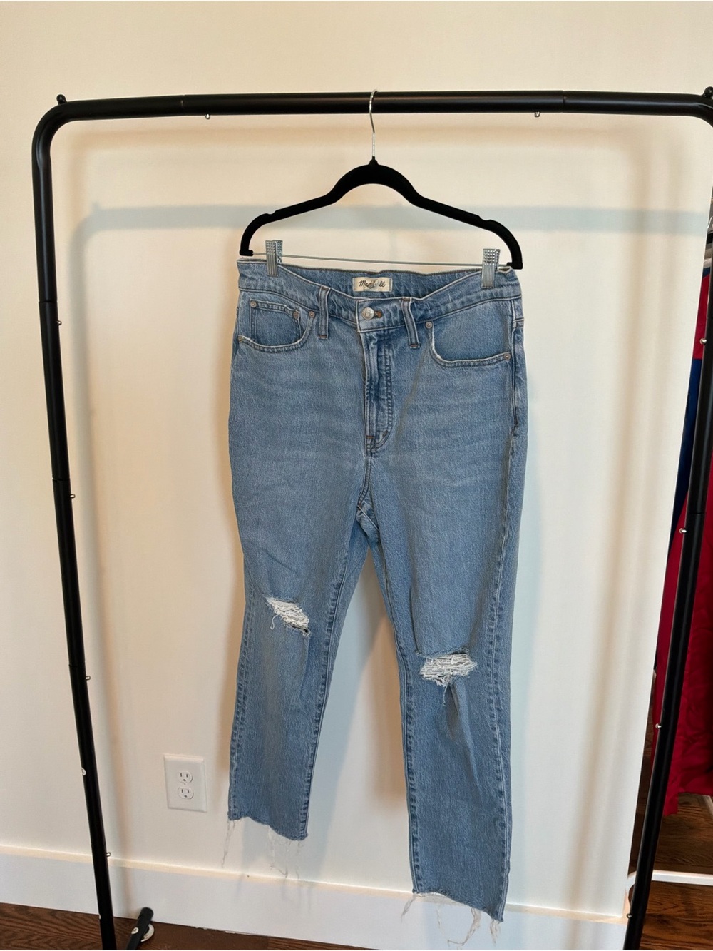 Madewell Light Blue Distressed Ankle Jeans